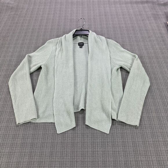 Eileen Fisher Cotton Blend Knit Cardigan Medium Open Front Layer - Picture 1 of 7